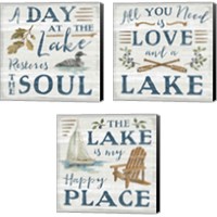Framed Lakeside Retreat 3 Piece Canvas Print Set