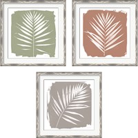 Framed 'Nature By The Lake - Frond 3 Piece Framed Art Print Set' border=