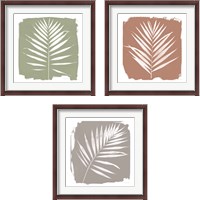 Framed 'Nature By The Lake - Frond 3 Piece Framed Art Print Set' border=