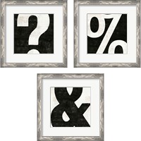 Framed 'Punctuated Black Square 3 Piece Framed Art Print Set' border=