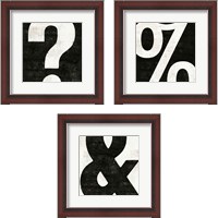 Framed Punctuated Black Square 3 Piece Framed Art Print Set