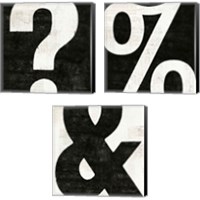 Framed 'Punctuated Black Square 3 Piece Canvas Print Set' border=