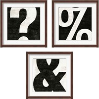Framed 'Punctuated Black Square 3 Piece Framed Art Print Set' border=
