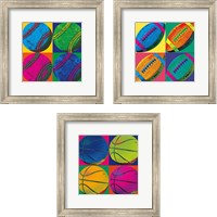 Framed 'Ball Four 3 Piece Framed Art Print Set' border=