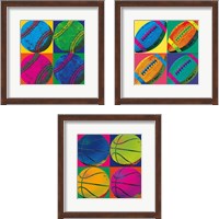 Framed 'Ball Four 3 Piece Framed Art Print Set' border=