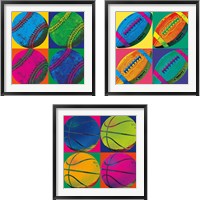 Framed 'Ball Four 3 Piece Framed Art Print Set' border=