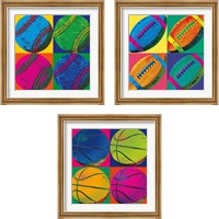 Framed 'Ball Four 3 Piece Framed Art Print Set' border=