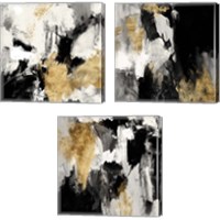 Framed Neutral Gold Collage 3 Piece Canvas Print Set