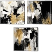 Framed Neutral Gold Collage 3 Piece Canvas Print Set