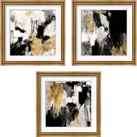 Framed 'Neutral Gold Collage 3 Piece Framed Art Print Set' border=