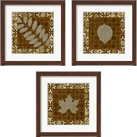 Framed 'Shades of Brown 3 Piece Framed Art Print Set' border=