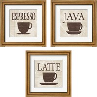 Framed 'Simply Coffee 3 Piece Framed Art Print Set' border=