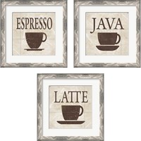 Framed 'Simply Coffee 3 Piece Framed Art Print Set' border=