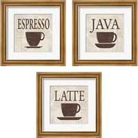 Framed 'Simply Coffee 3 Piece Framed Art Print Set' border=