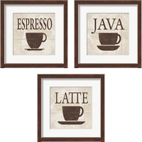 Framed 'Simply Coffee 3 Piece Framed Art Print Set' border=