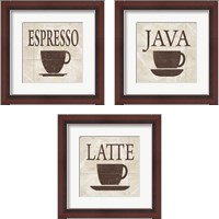 Framed 'Simply Coffee 3 Piece Framed Art Print Set' border=