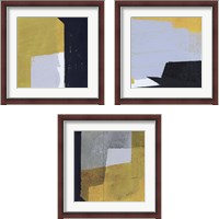 Framed Black & Yellow 3 Piece Framed Art Print Set