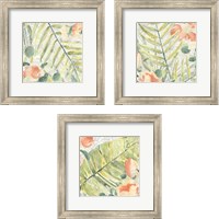 Framed 'Palm Garden 3 Piece Framed Art Print Set' border=