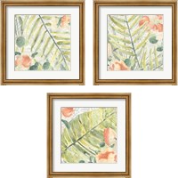 Framed 'Palm Garden 3 Piece Framed Art Print Set' border=