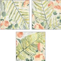 Framed 'Palm Garden 3 Piece Art Print Set' border=