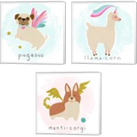 Framed 'Fantastic Besties 3 Piece Canvas Print Set' border=