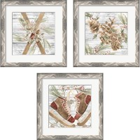 Framed 'Pinecone Lodge 3 Piece Framed Art Print Set' border=