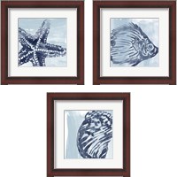 Framed 'Ocean Study 3 Piece Framed Art Print Set' border=