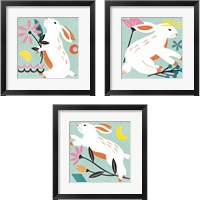 Framed Easter Bunnies 3 Piece Framed Art Print Set