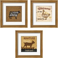 Framed 'Floats Your Goat 3 Piece Framed Art Print Set' border=