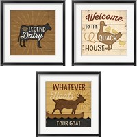 Framed 'Floats Your Goat 3 Piece Framed Art Print Set' border=