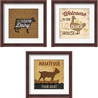 Framed 'Floats Your Goat 3 Piece Framed Art Print Set' border=