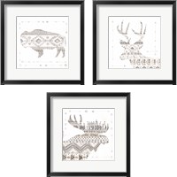 Framed Patterned Forest Animal 3 Piece Framed Art Print Set