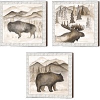 Framed Forest Animal 3 Piece Canvas Print Set