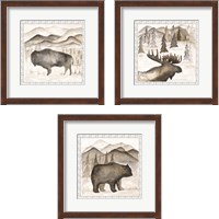 Framed 'Forest Animal 3 Piece Framed Art Print Set' border=