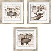 Framed 'Forest Animal 3 Piece Framed Art Print Set' border=