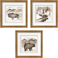 Framed Forest Animal 3 Piece Framed Art Print Set