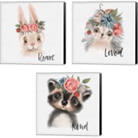 Framed 'Inspirational Animals 3 Piece Canvas Print Set' border=