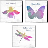 Framed 'Inspirational Insect 3 Piece Canvas Print Set' border=