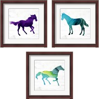 Framed 'Horse 3 Piece Framed Art Print Set' border=