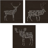 Framed 'Animal Lodge 3 Piece Art Print Set' border=