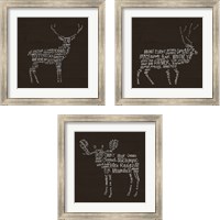 Framed 'Animal Lodge 3 Piece Framed Art Print Set' border=