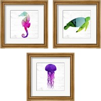 Framed Jelly Fish & Friends 3 Piece Framed Art Print Set