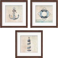 Framed Blue Nautical 3 Piece Framed Art Print Set