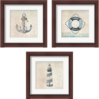 Framed Blue Nautical 3 Piece Framed Art Print Set