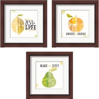Framed 'Inspirational Fruit 3 Piece Framed Art Print Set' border=