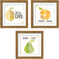 Framed 'Inspirational Fruit 3 Piece Framed Art Print Set' border=