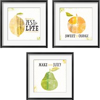 Framed 'Inspirational Fruit 3 Piece Framed Art Print Set' border=