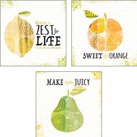 Framed Inspirational Fruit 3 Piece Art Print Set