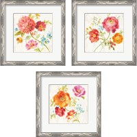 Framed 'Full Bloom 3 Piece Framed Art Print Set' border=