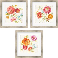Framed 'Full Bloom 3 Piece Framed Art Print Set' border=